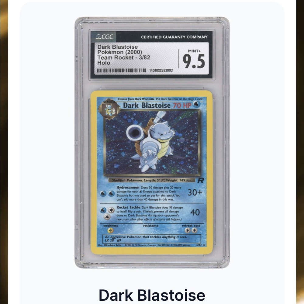 Dark Blastoise Pokémon Card - Holo
